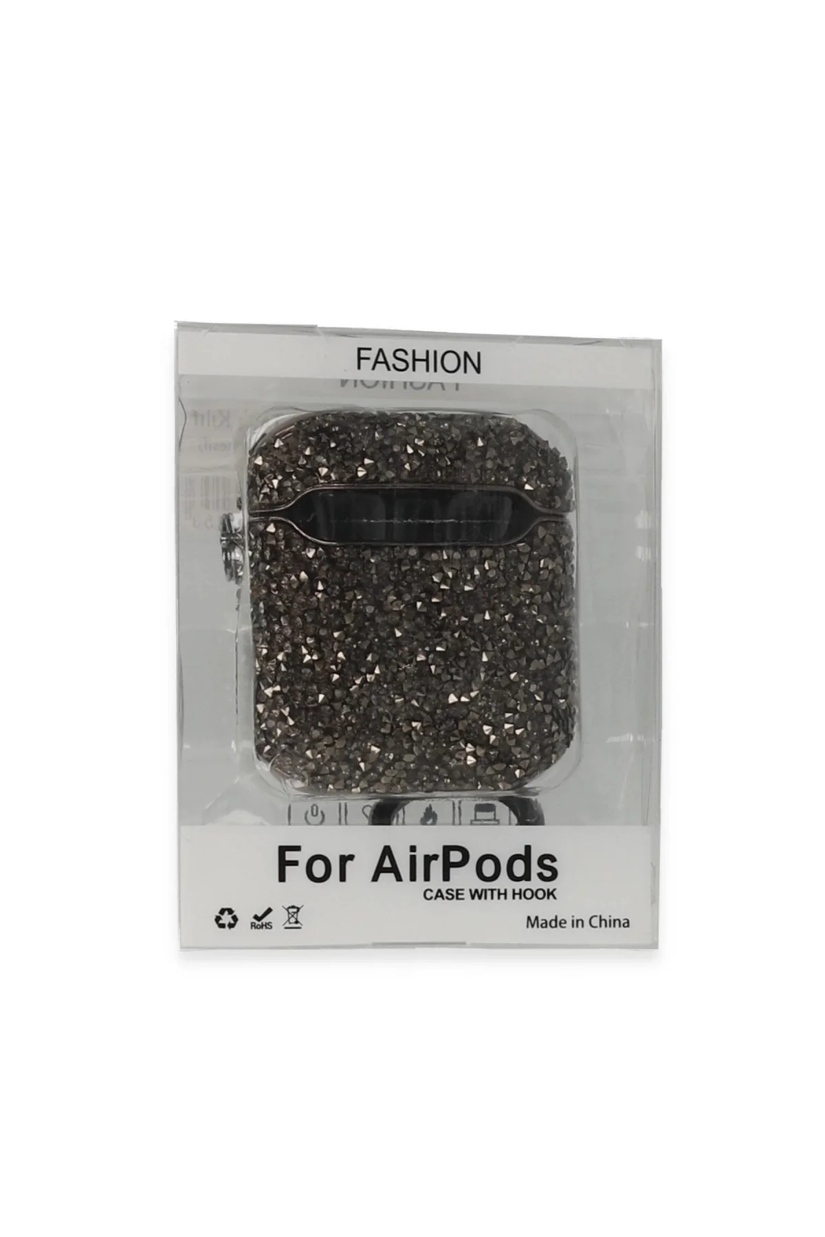 Airpods 2 (2.nesil) Mira Taşlı Kılıf - Siyah
