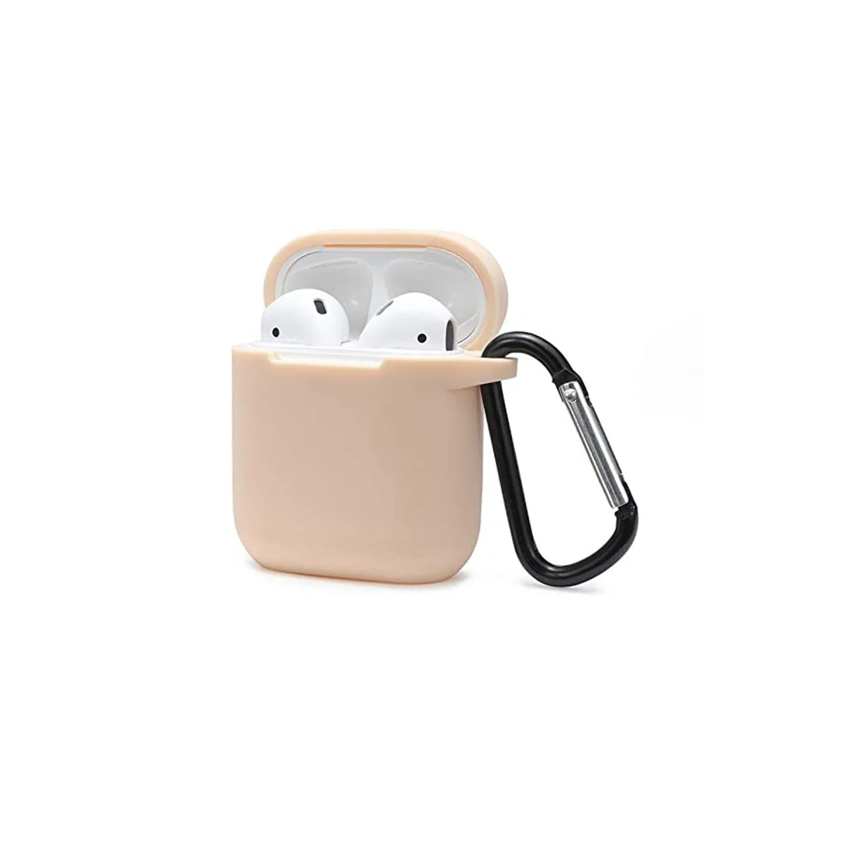 Airpods 2 Kılıf - 2. Nesil Sert Silikon Koruyucu Kılıf | Bej