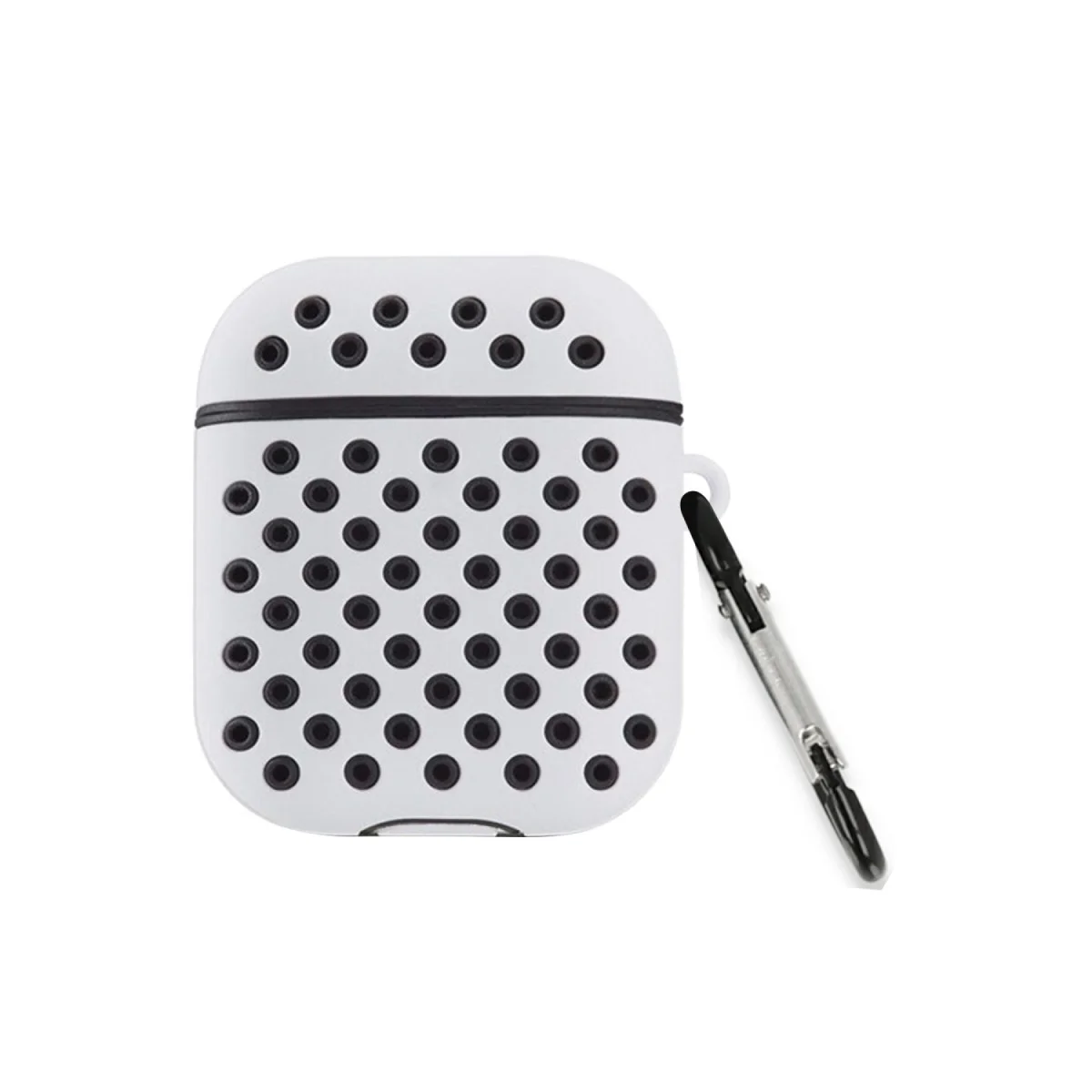 Airpods 2 Spor Delikli Kılıf Gri-Siyah - Dayanıklı Askılı Spor Kılıfı