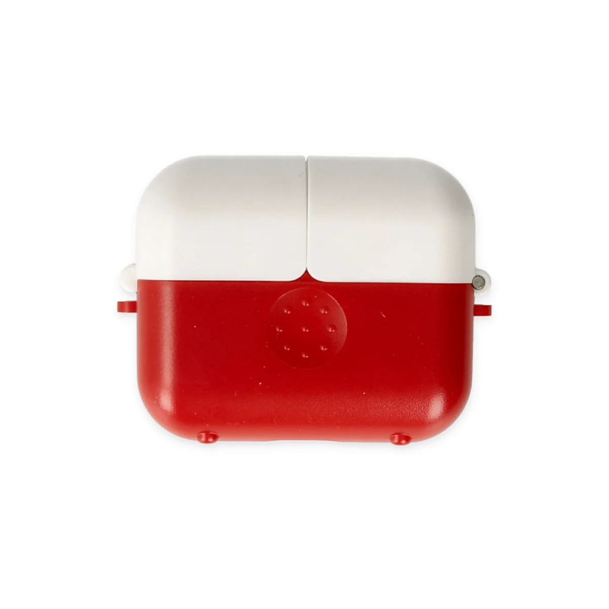 Airpods 3 (3.Nesil) Basmalı Kılıf - Kırmızı-Beyaz, Şık ve Dayanıklı Koruma Kılıfı