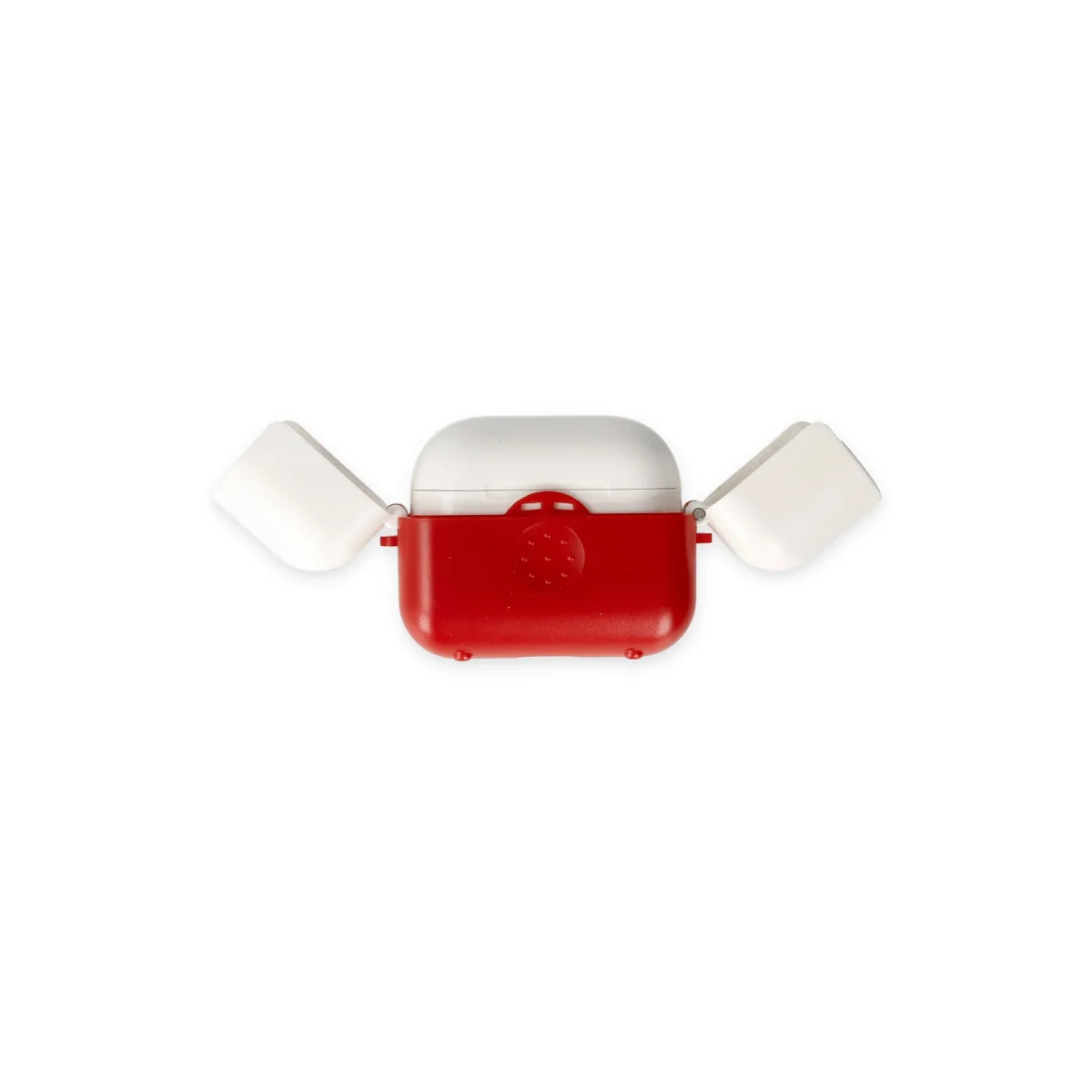 Airpods 3 (3.Nesil) Basmalı Kılıf - Kırmızı-Beyaz, Şık ve Dayanıklı Koruma Kılıfı