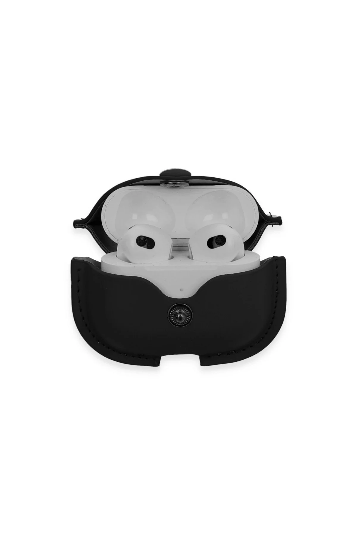 Airpods 3 (3.nesil) Çanta Deri Kılıf - Siyah Airpods 3 (3.nesil) Çanta Deri Kılıf - Siyah