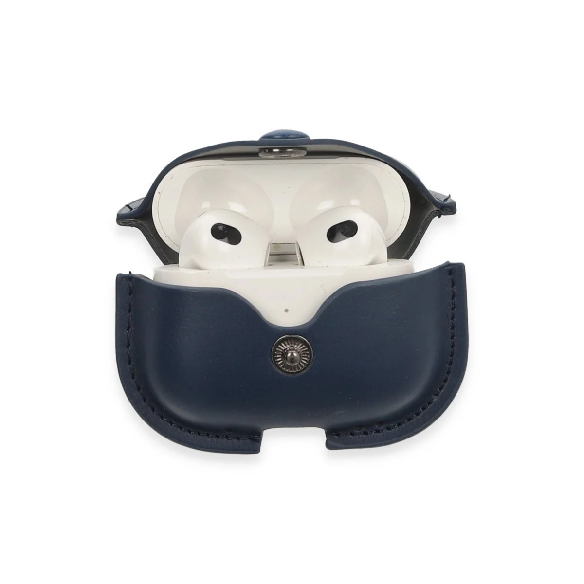 Airpods 3 (3.Nesil) Deri Çanta Kılıf - Lacivert, Şık ve Koruyucu