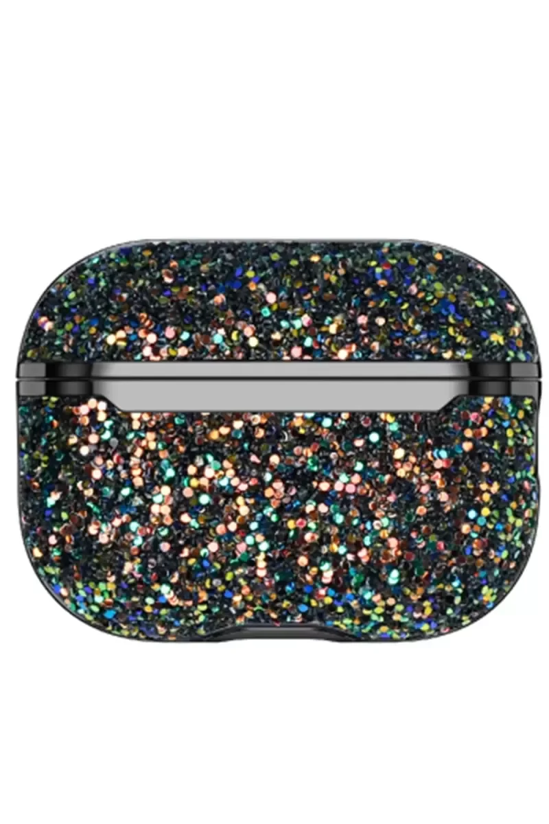 Airpods 3 ile Uyumlu Bright Simli Kapak - Siyah, Şık Koruma