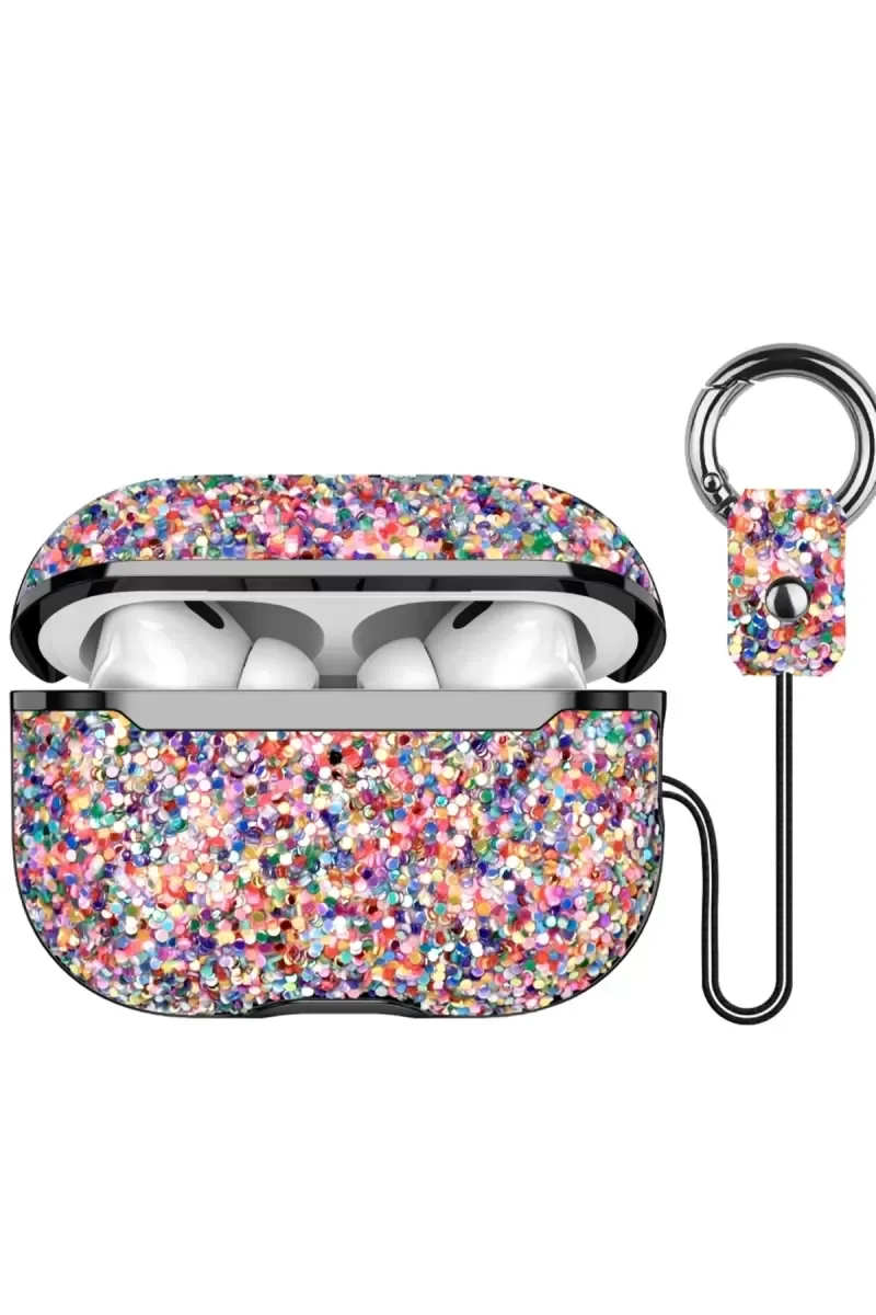 AirPods 3 ile Uyumlu Bright Simli Kapak - Gold Işıltılı Koruma Kılıfı