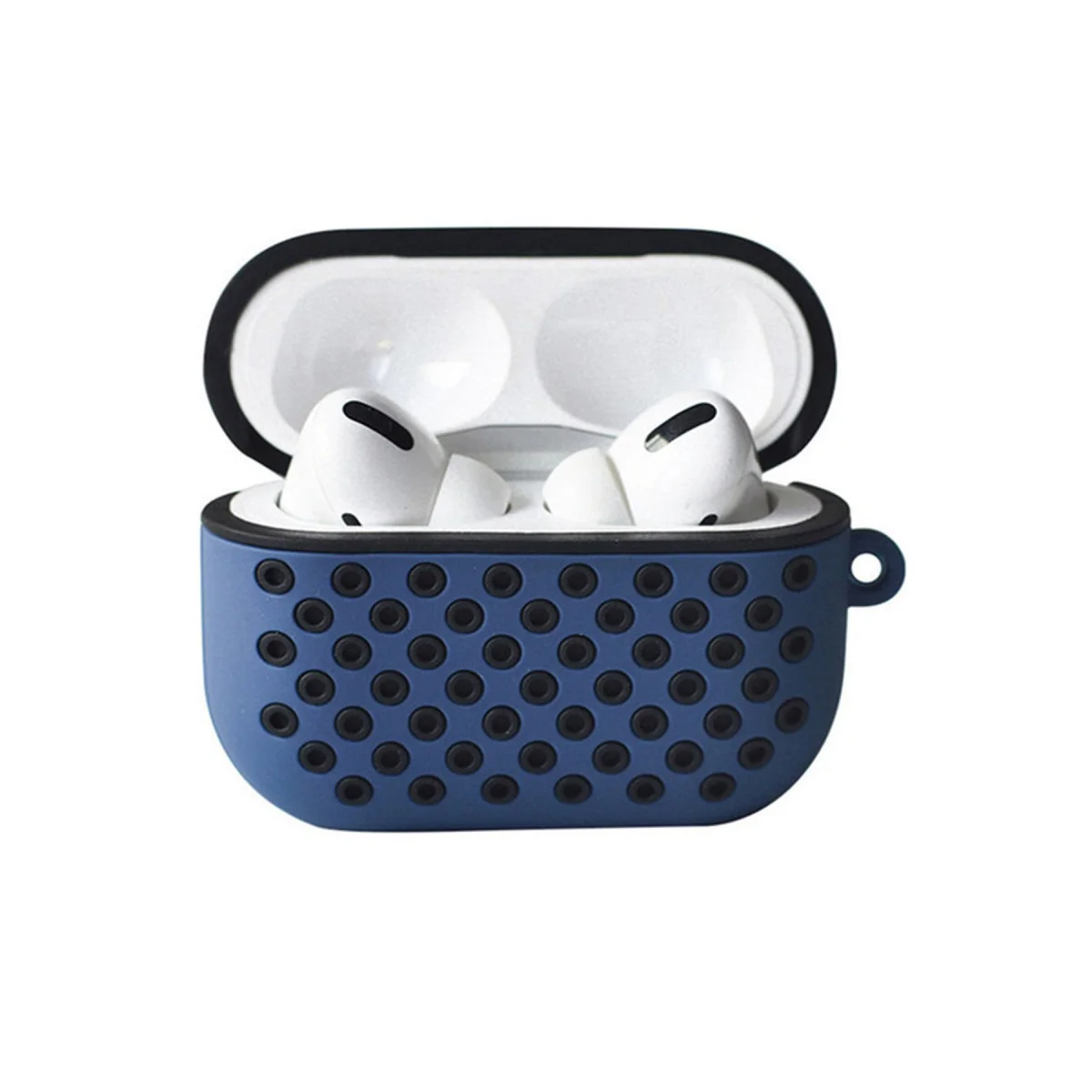 Airpods Pro 2 Spor Delikli Kılıf - Lacivert-Siyah, Korumalı ve Askılı Çanta Askısı