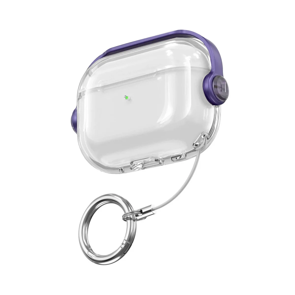 Airpods Pro 3 (3. Nesil) Mor Tema Kılıf - 360° Tam Koruma, Stand ve Şeffaf Tasarım
