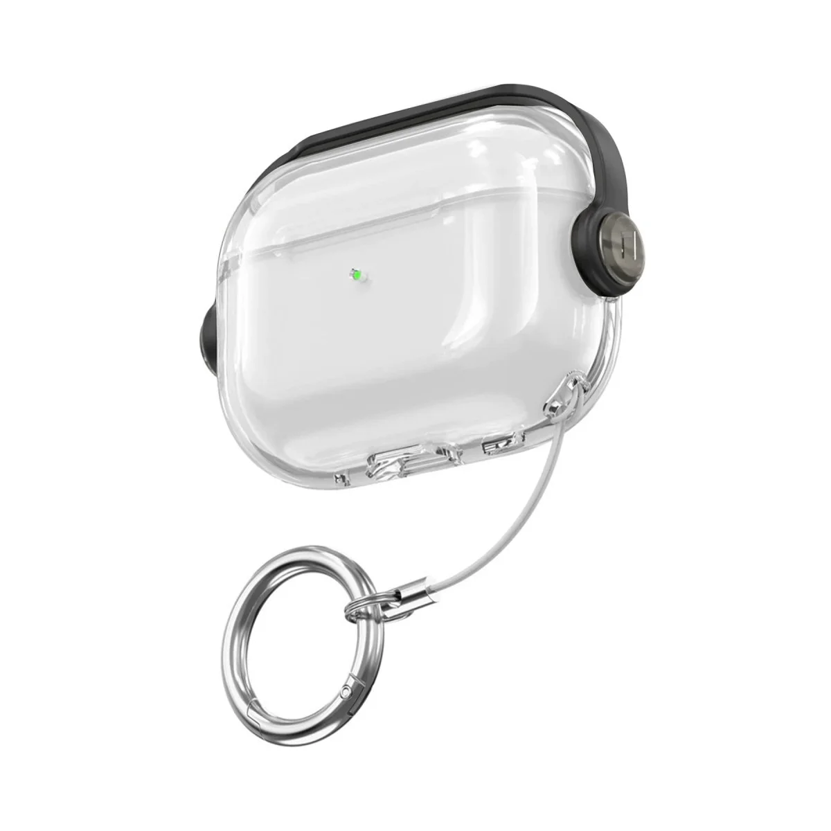 Airpods Pro 3 (3.nesil) Tema Kılıf Siyah - 360° Dönen Stand, Vakum Kilitli ve Darbe Emici Premium Kılıf