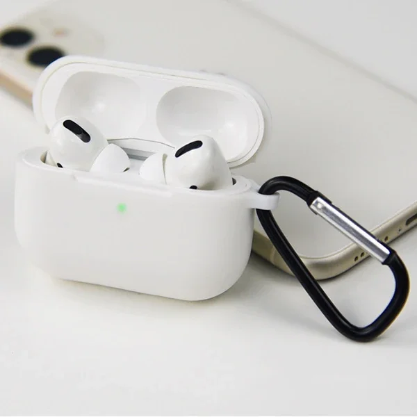 AirPods Pro İnce Silikon Kılıf + Anahtarlık - Sarı Çizilmeye Karşı Koruyucu Kapak