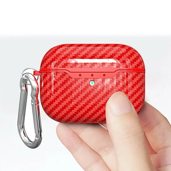 AirPods Pro Kılıfı - Karbon Fiber Desenli Darbeye Dayanıklı Silikon