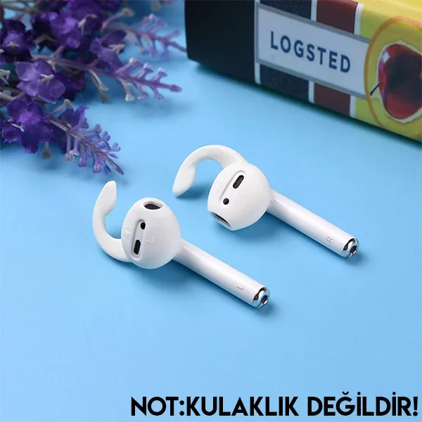 AirPods Silikon Sabitleyici Kılıf – Kulaktan Düşmeyi Önleyen Sağ Sol Set