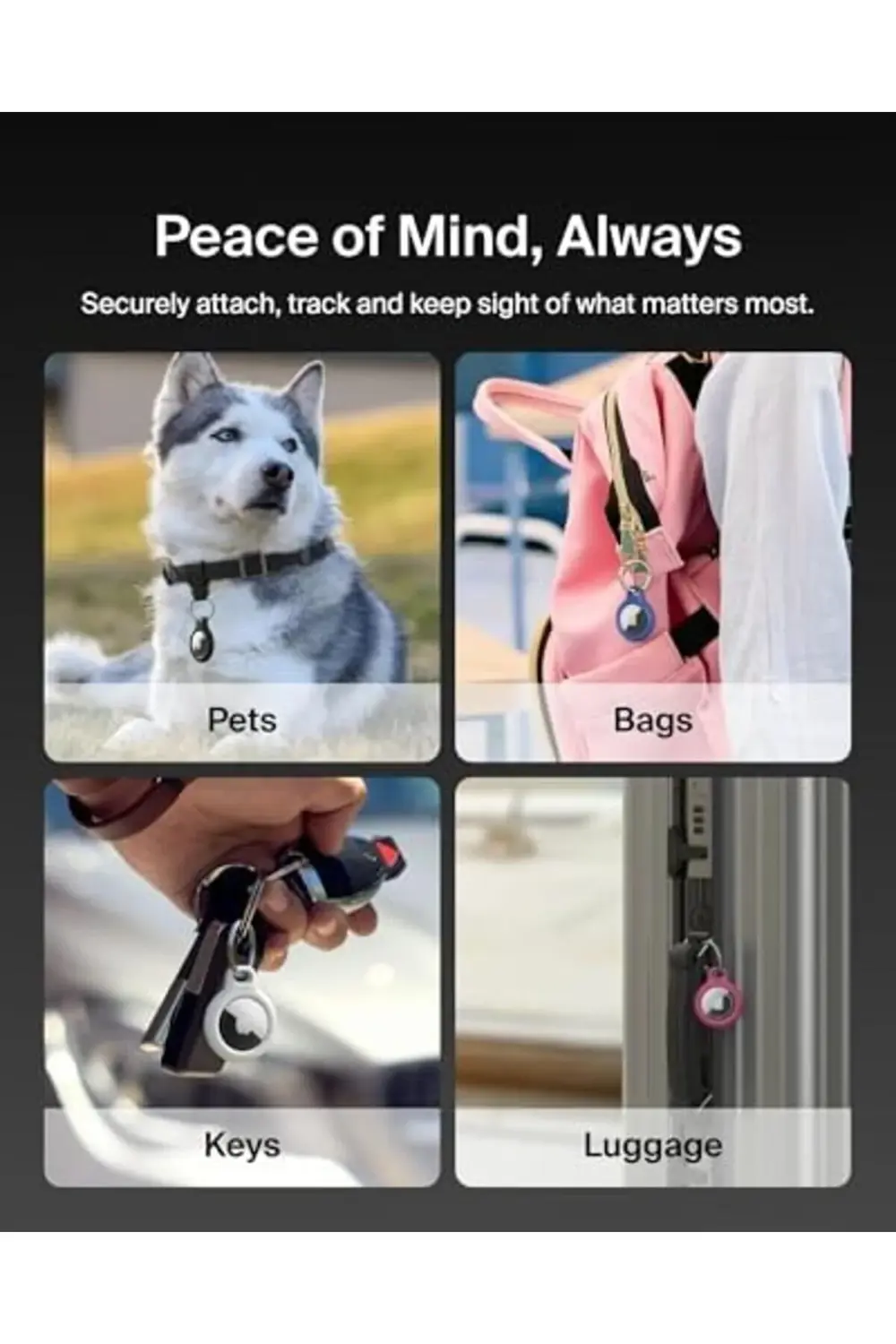 AirTag için Anahtarlıklı Kılıf - Pembe maxshtr 1053513