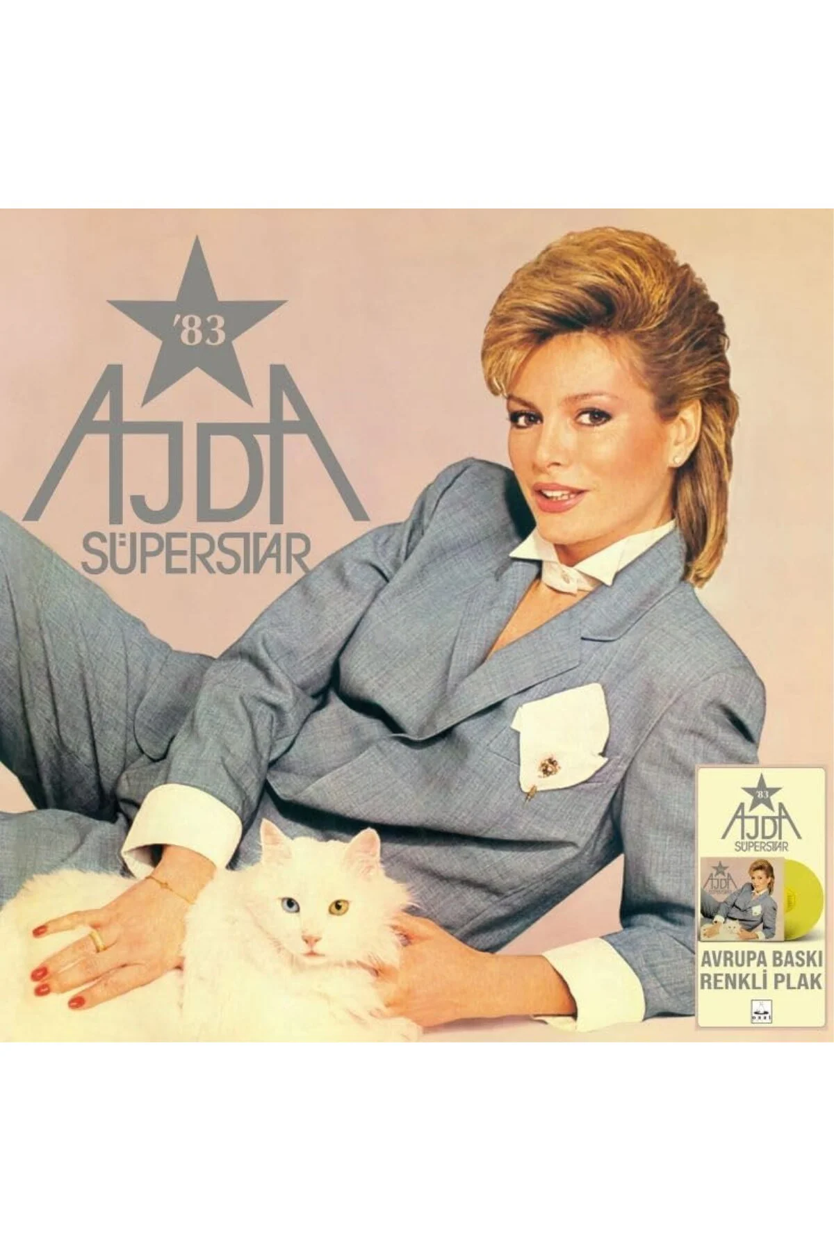 Ajda Pekkan Süperstar '83 Sarı Renkli Plak, Vintage Türk Pop Müzi