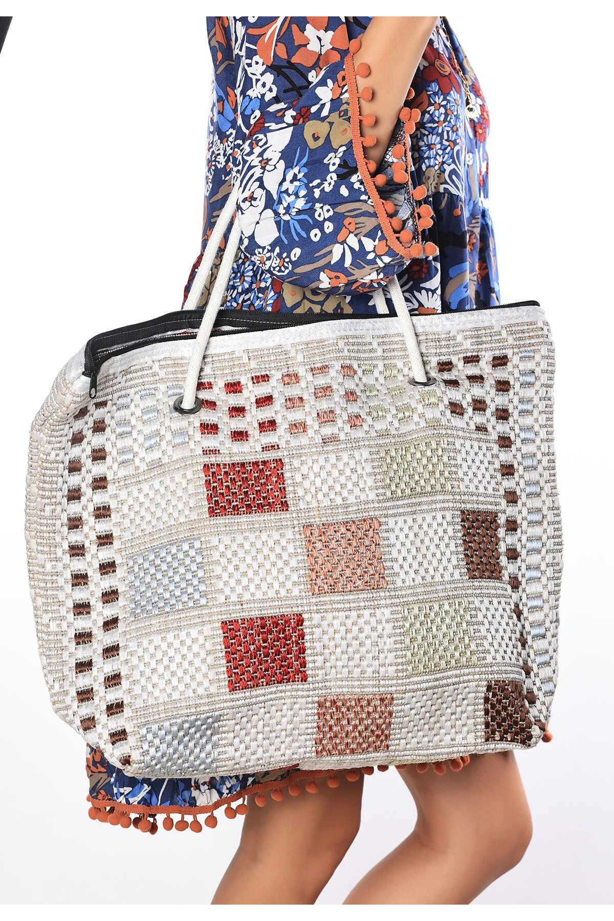 Erbilden Ajda Renkli Plaj Çantası