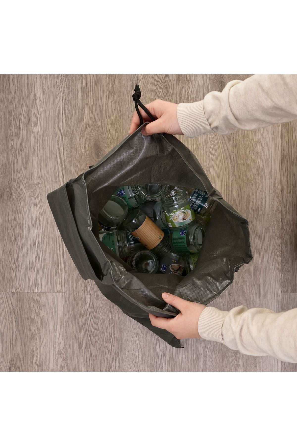 İkea Ajöss Atik Ayirma Torbasi, Koyu Gri, 56X67 Cm/35 Lt