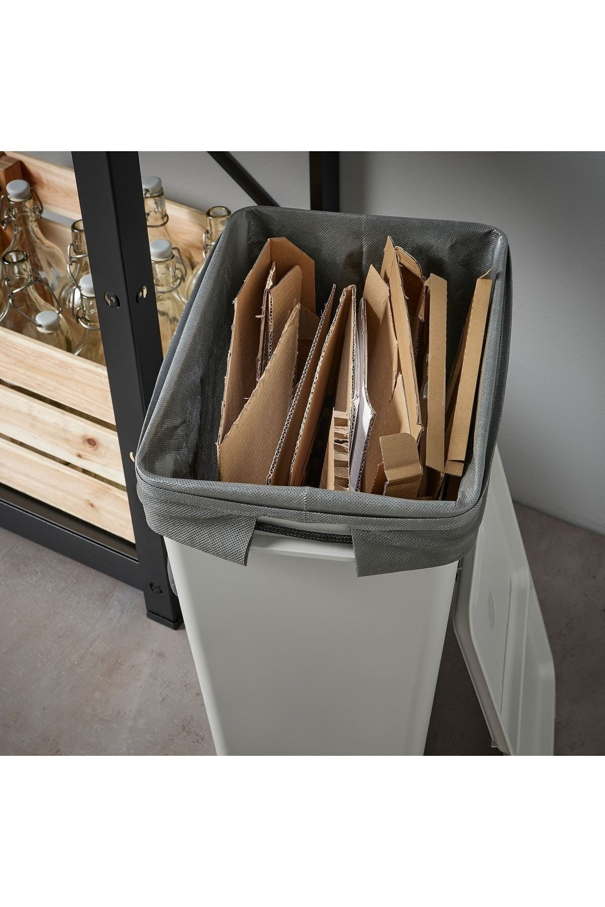 İkea Ajöss Atik Ayirma Torbasi, Koyu Gri, 56X67 Cm/35 Lt