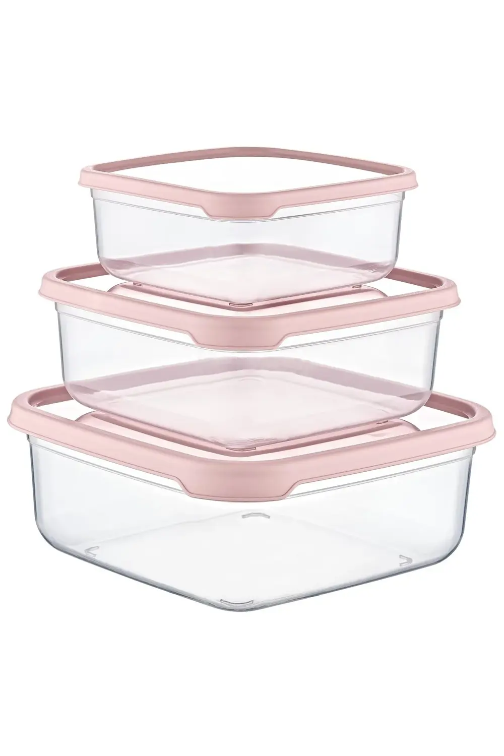 Ak 673 Kare Saklama Kabı 3lü Pembe