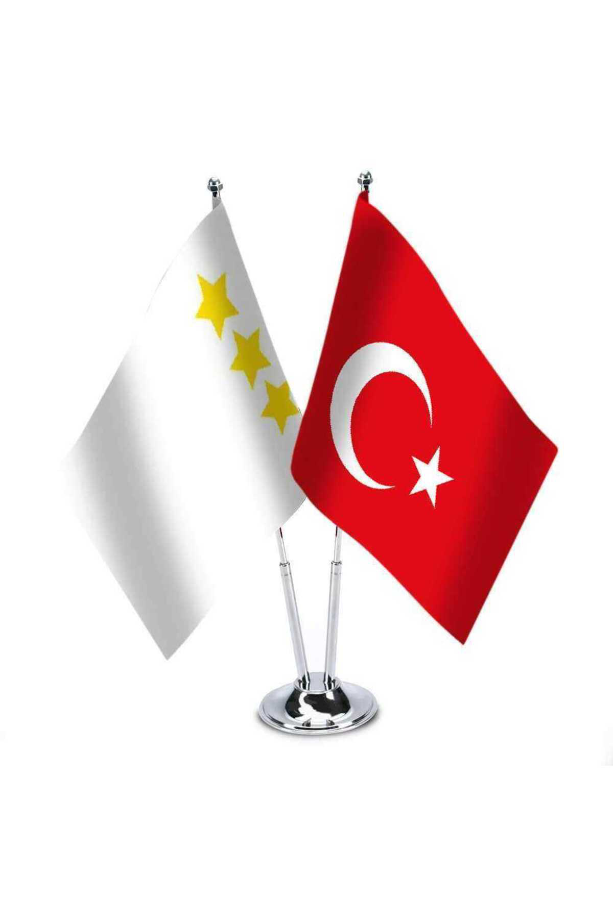 Ak Hun Imparatorluğu-türkiye -saten Masa Bayrağı