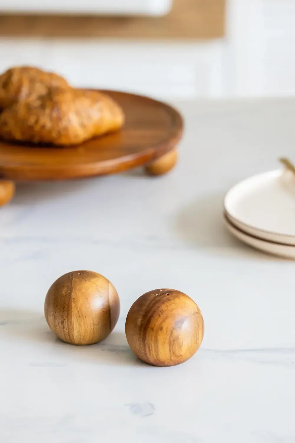 Akasya 2’li Top Tuzluk Biberlik Seti - Şık ve Doğal