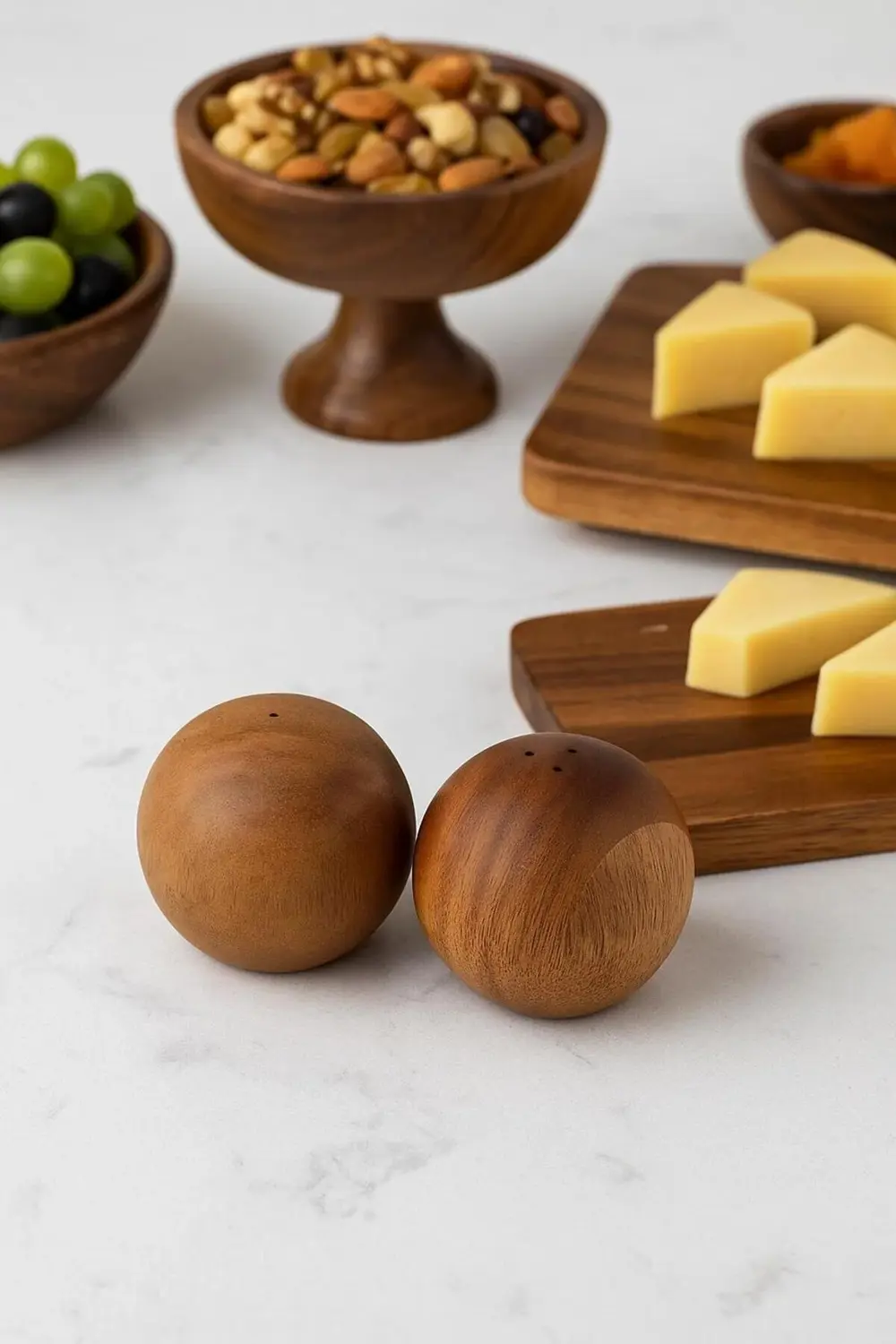 Akasya 2’li Top Tuzluk Biberlik Seti - Şık ve Doğal