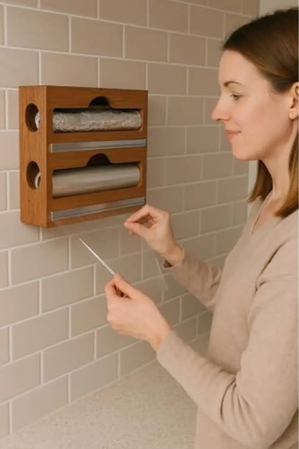 Akasya Ağacı Asılabilir Streç Film ve Folyo Kesici, Mutfaklarda P