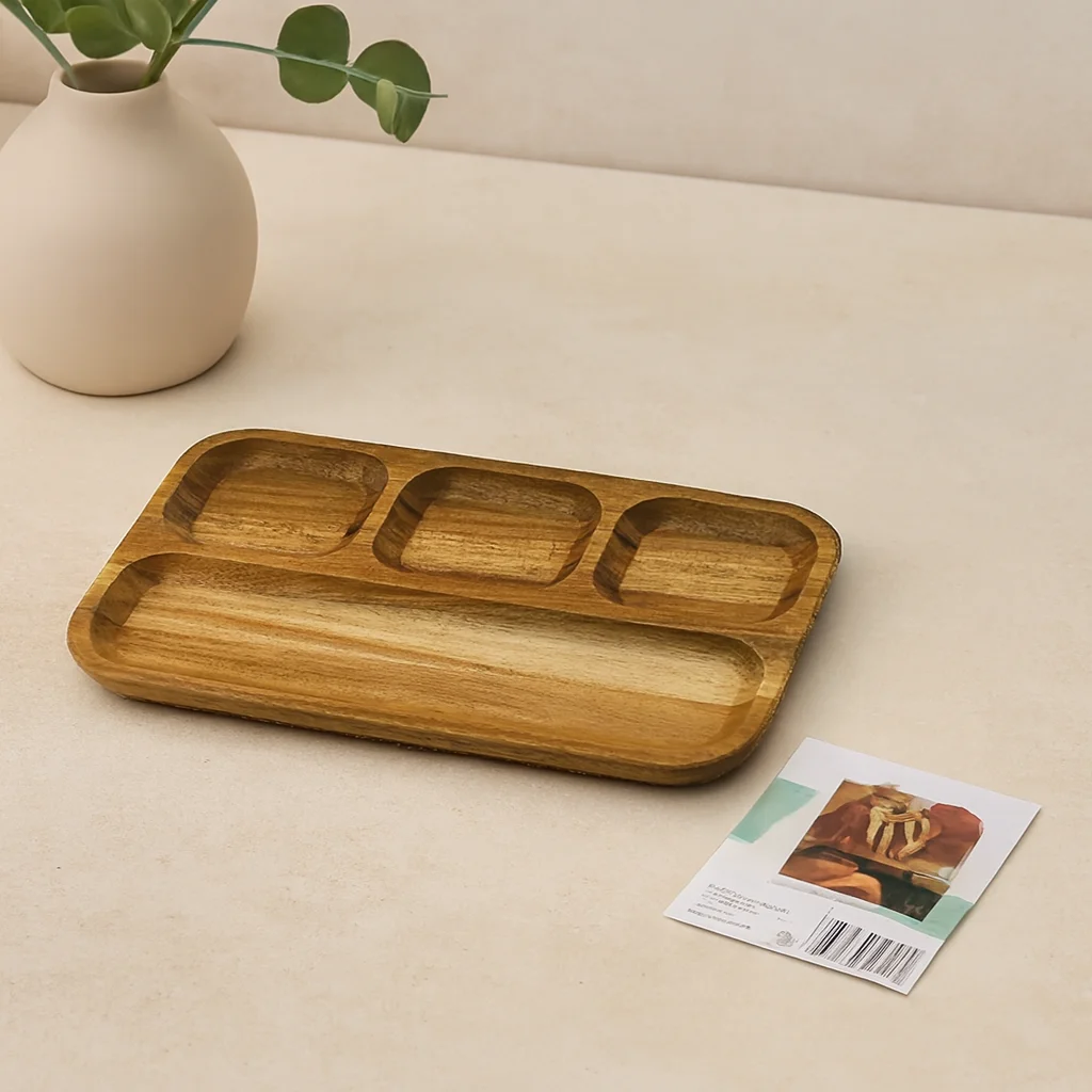 Akasya Ahşap Sunum Tepsisi 4 Bölmeli 25x14 cm Fiyatı, Yorumları ve Özellikleri