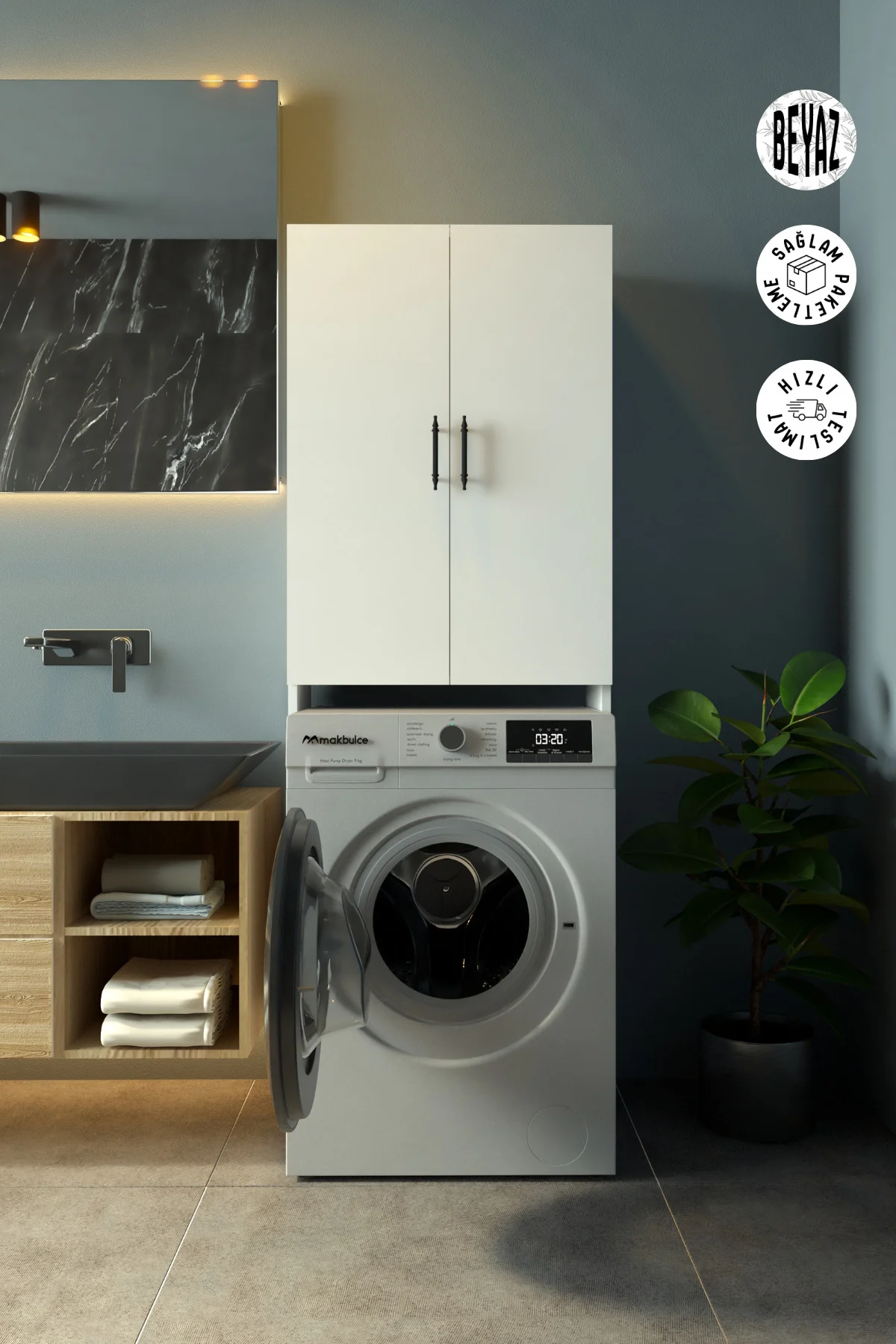 Akasya Çamaşır Makineli Dolap