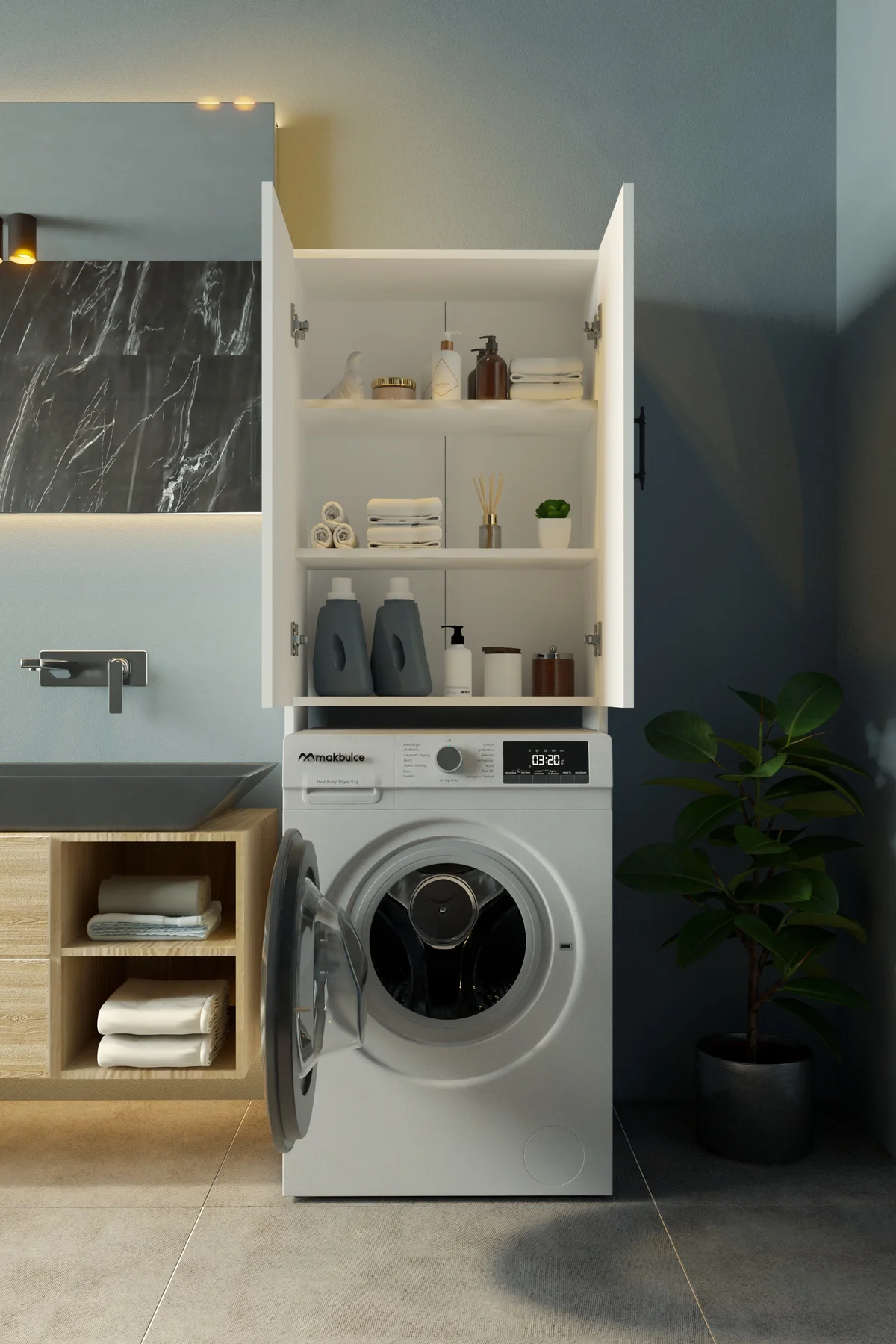 Akasya Çamaşır Makineli Dolap