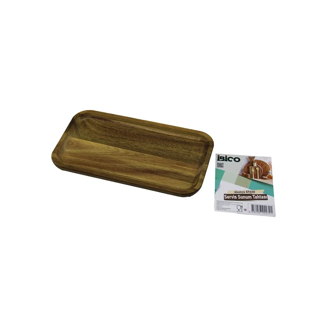 Akasya Dikdörtgen Ahşap Servis Sunum Tepsi - Tahtası  Mini Tepsi   25 X 14 X 1.4cm Bx40 Fiyatı, Yorumları ve Özellikleri