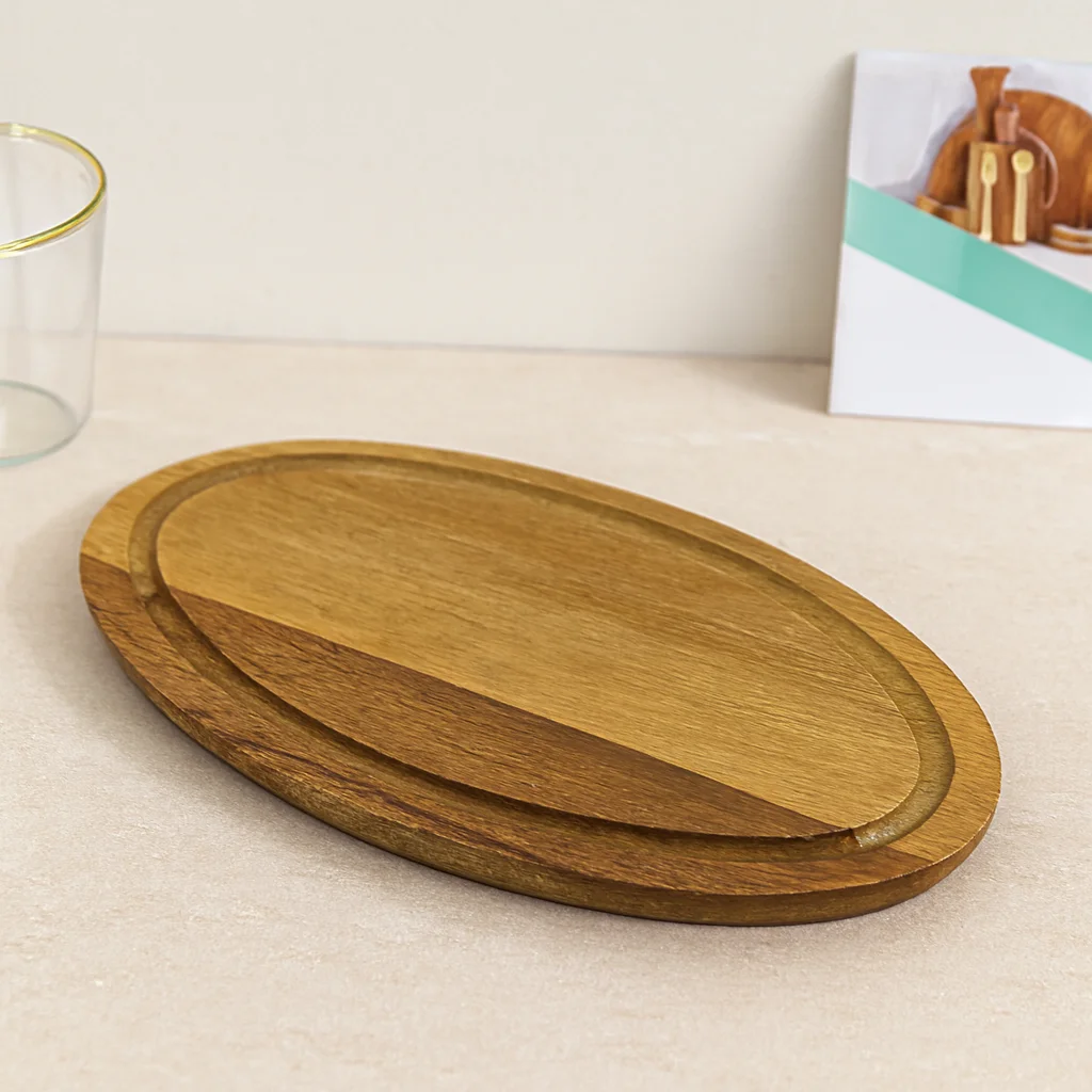 Akasya Oval Ahşap Servis Tepsisi (Kenar Kanallı) 24.8x13.8x1.4 cm Fiyatı, Yorumları ve Özellikleri