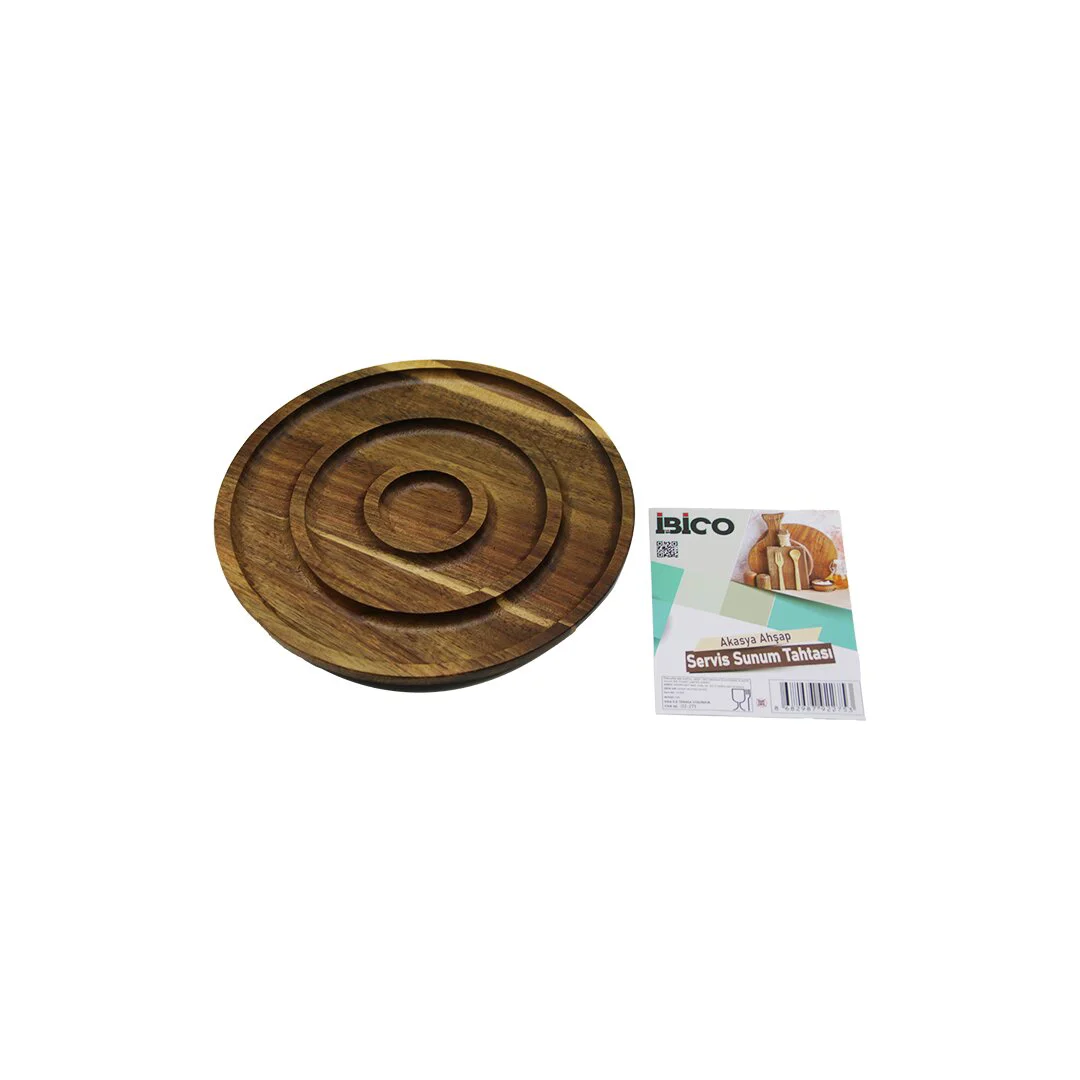 Akasya Yuvarlak 2 BÖLMELİ=1+1 Ahşap Servis Sunum Tepsi - Tahtası 20 X 1.4CM Fiyatı, Yorumları ve Özellikleri