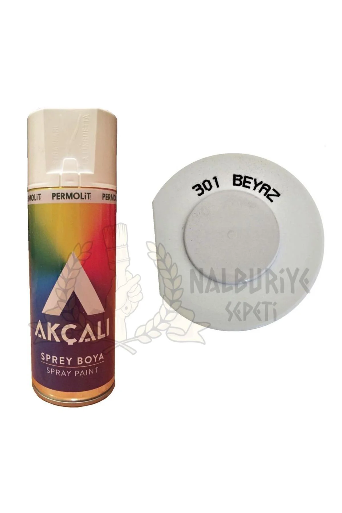 Akçalı Akrilik Sprey Boya PARLAK BEYAZ 400 ml - 301 Akçalı Akrilik Sprey Boya PARLAK BEYAZ 400 ml - 301