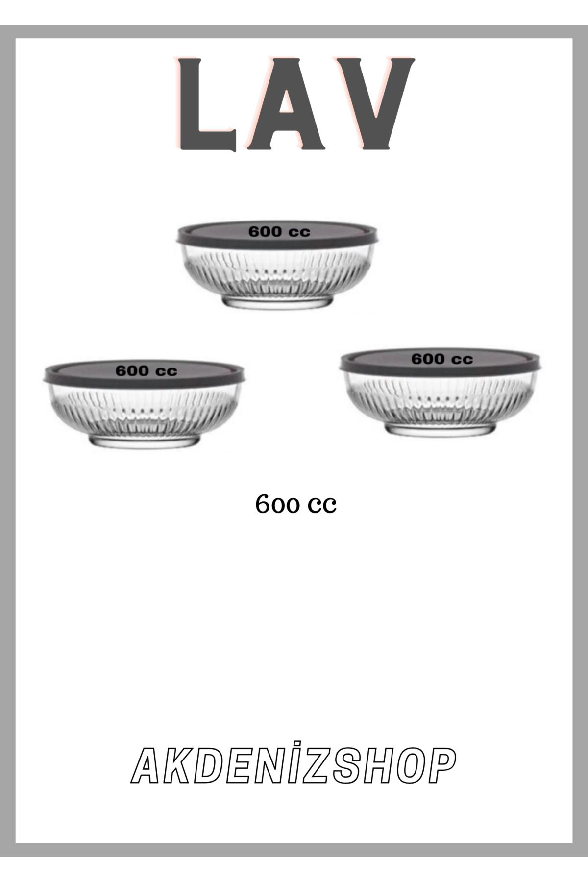 Lav Akdenizshop  Tokyo En Küçük Boy 600 Cc 3 Adet Saklama Kabi