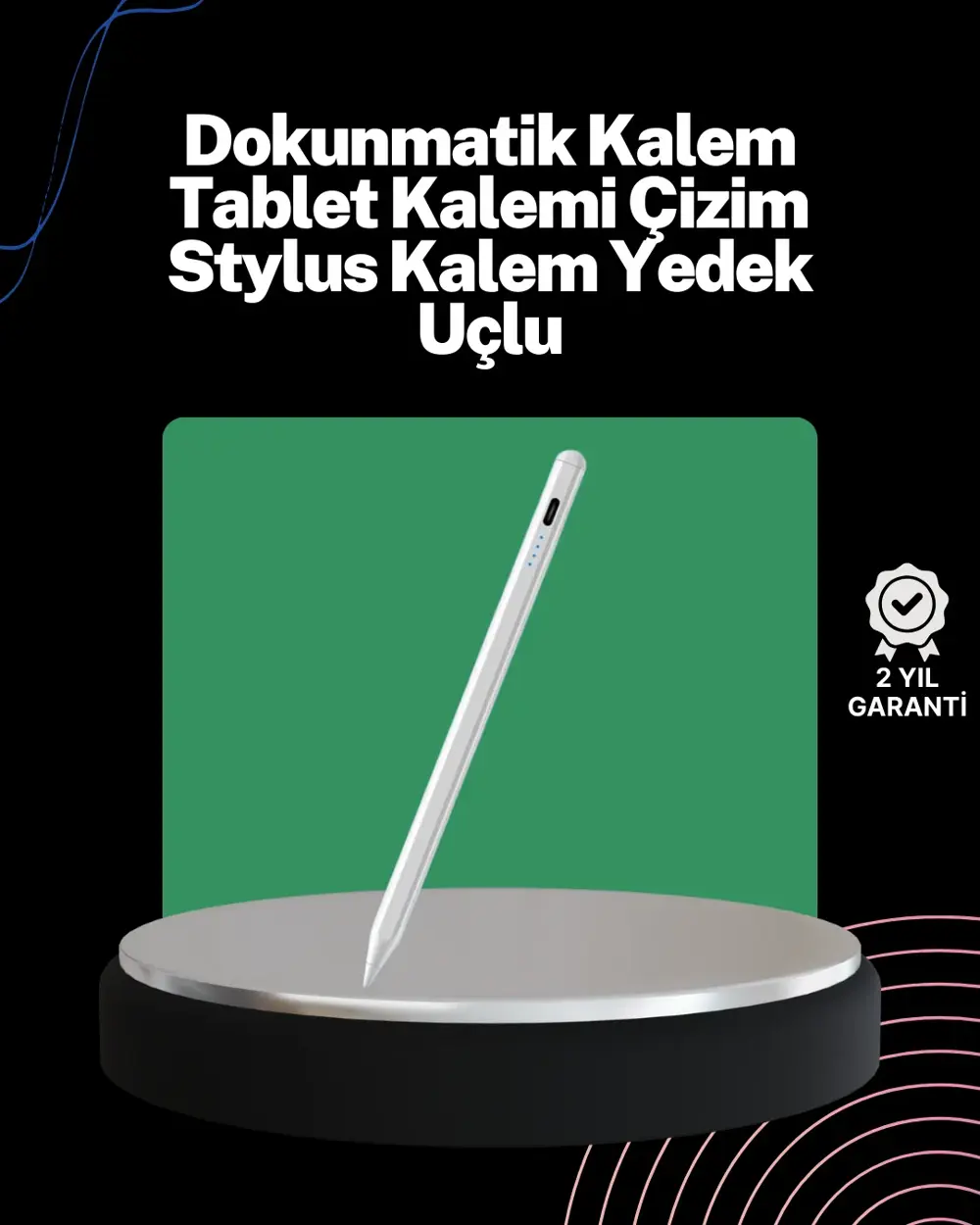 Akıcı Yazı ve Çizim için Eğim Sensörlü Dijital Kalem – 20 Saat Ke