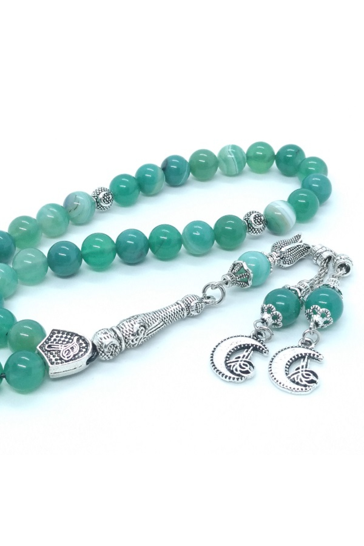 Taşlı İşler Akik Doğal Taşlı Tespih, Özel Püsküllü, 8 Mm...