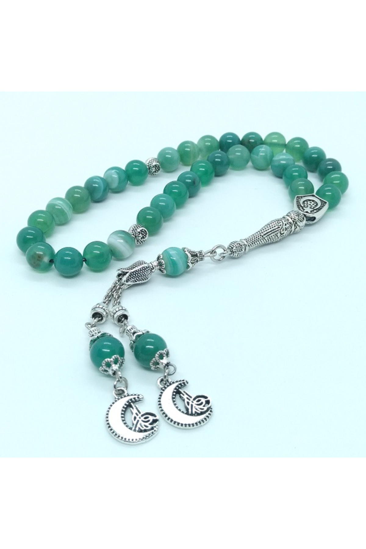 Taşlı İşler Akik Doğal Taşlı Tespih, Özel Püsküllü, 8 Mm...