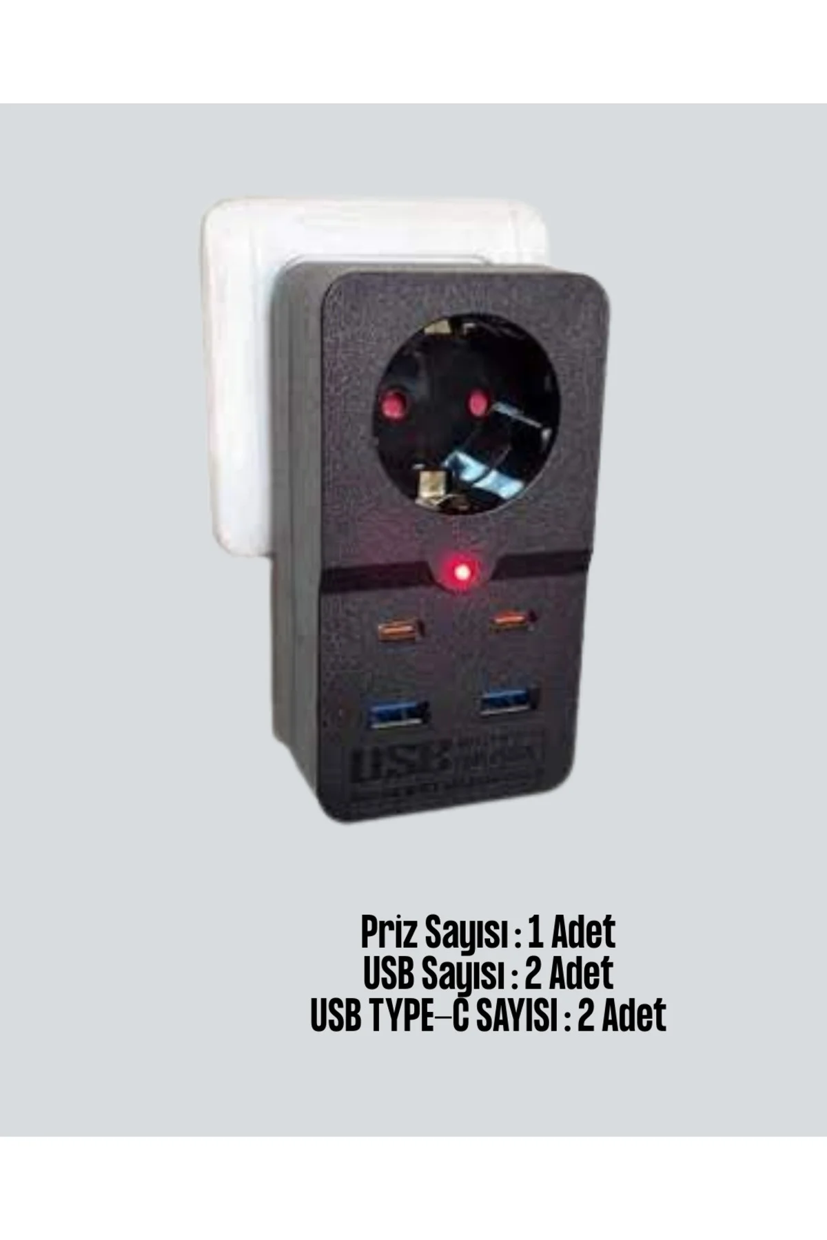 Akıllı Akım Dengelemeli Priz 2500W 4 USB Type C Çıkışlı