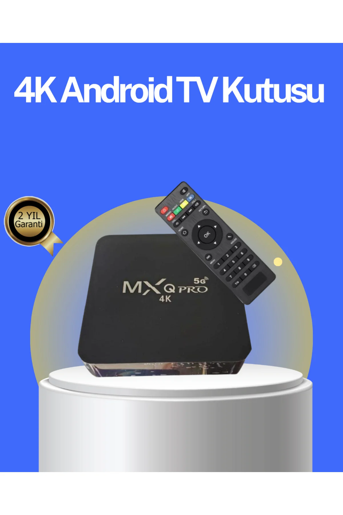 Akıllı Android TV Box – 4K Çözünürlük, 2GB RAM, 16GB Depolama, Hı