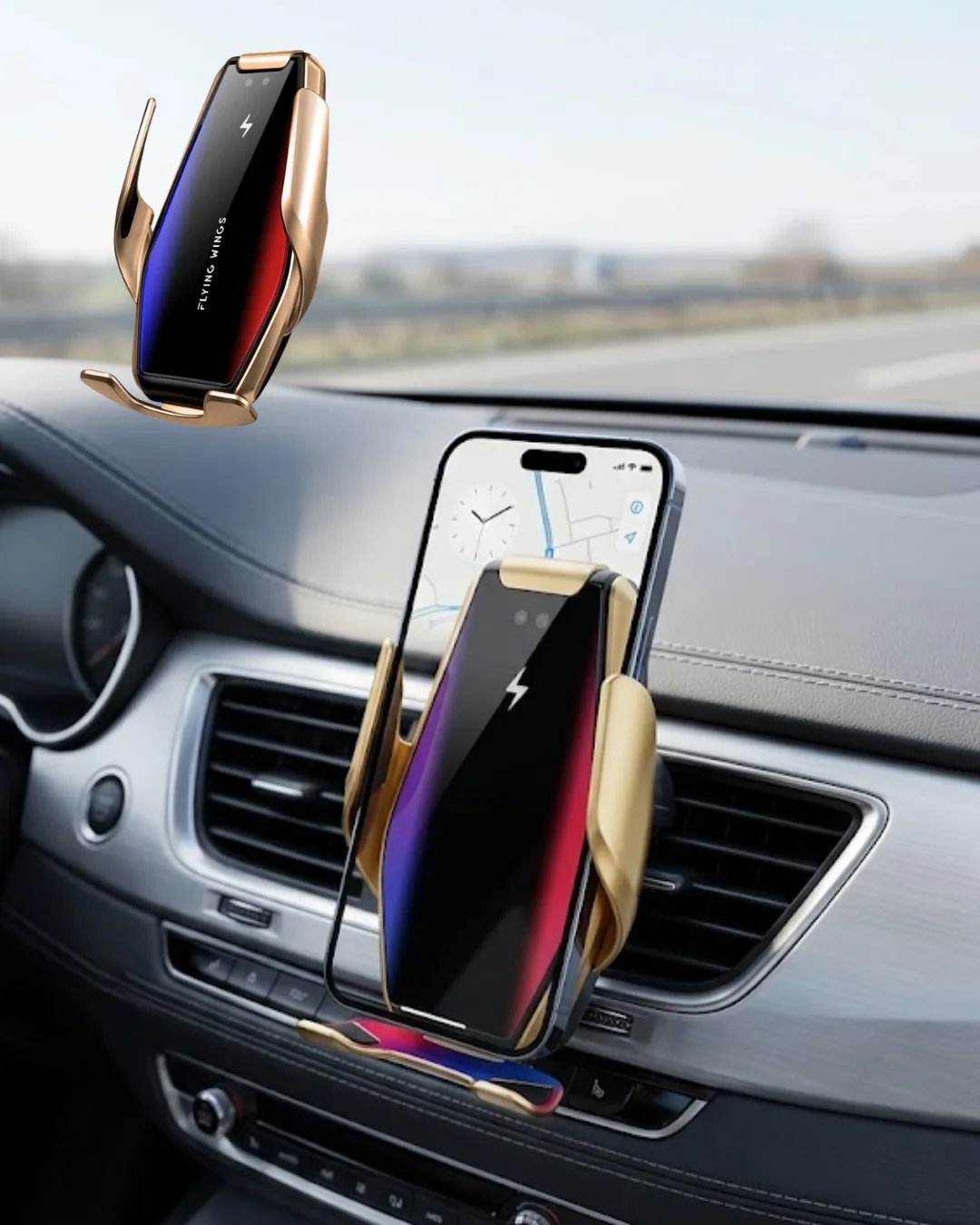 Akıllı Araç İçi Telefon Tutucu Kablosuz Şarj ve Otomatik Açılır Kapanır Sistem Akıllı Araç İçi Telefon Tutucu Kablosuz Şarj ve Otomatik Açılır Kapanır Sistem