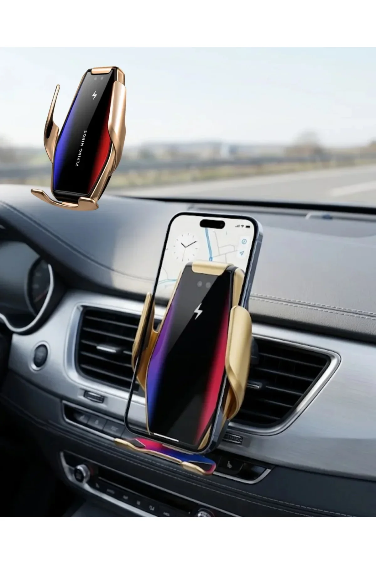 Akıllı Araç İçi Telefon Tutucu Kablosuz Şarj ve Otomatik Açılır Kapanır Sistem Akıllı Araç İçi Telefon Tutucu Kablosuz Şarj ve Otomatik Açılır Kapanır Sistem