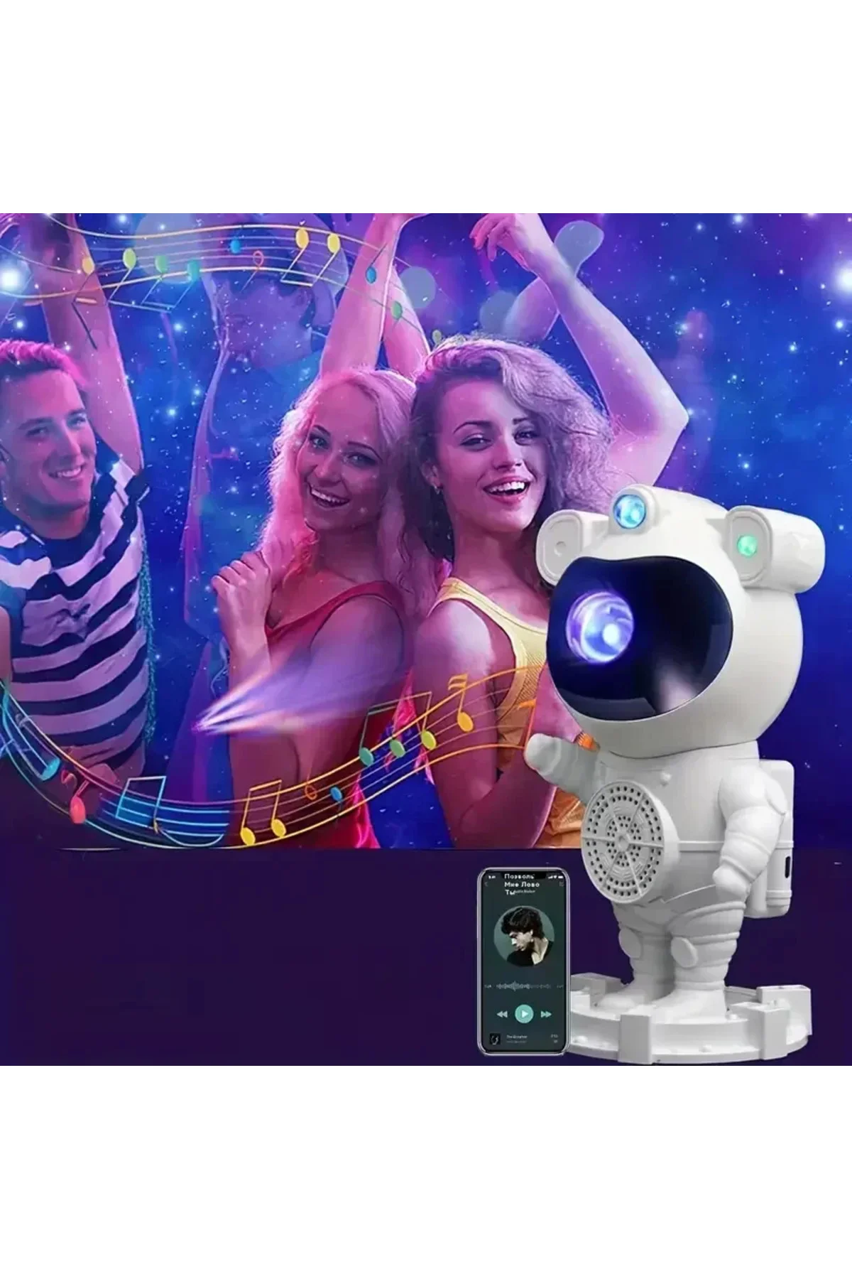 Akıllı Astronot Projeksiyon Gece Aydınlatma & Bluetooth Hoparlör