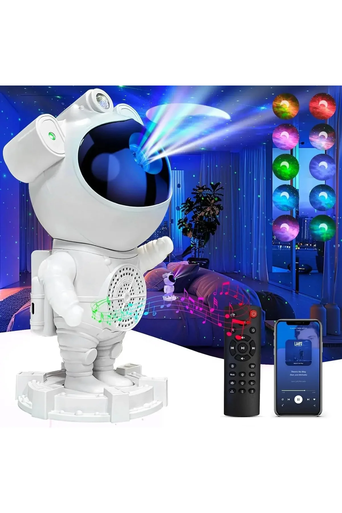 Akıllı Astronot Projeksiyon Gece Aydınlatma & Bluetooth Hoparlör