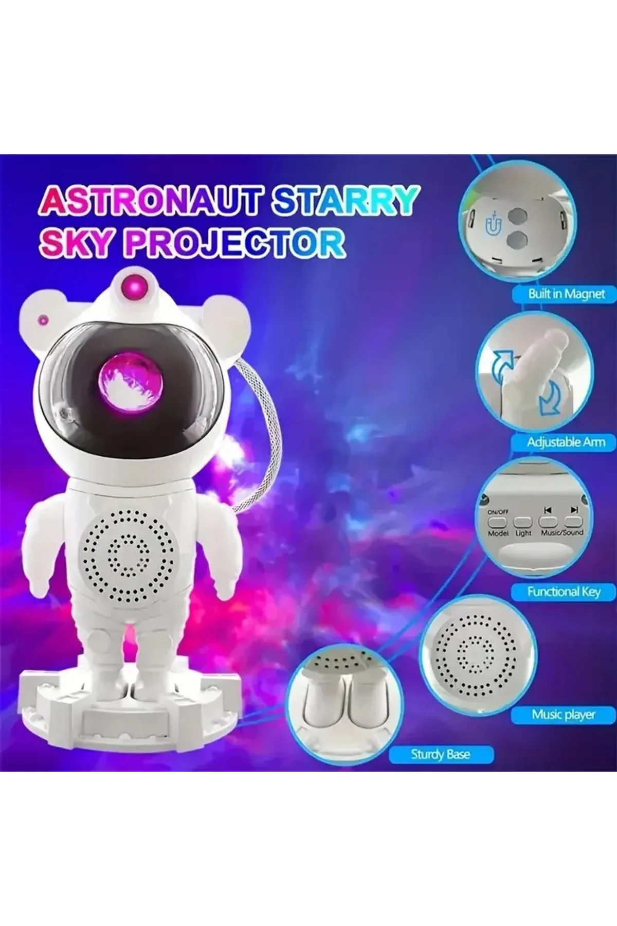 Akıllı Astronot Projeksiyon Gece Aydınlatma & Bluetooth Hoparlör