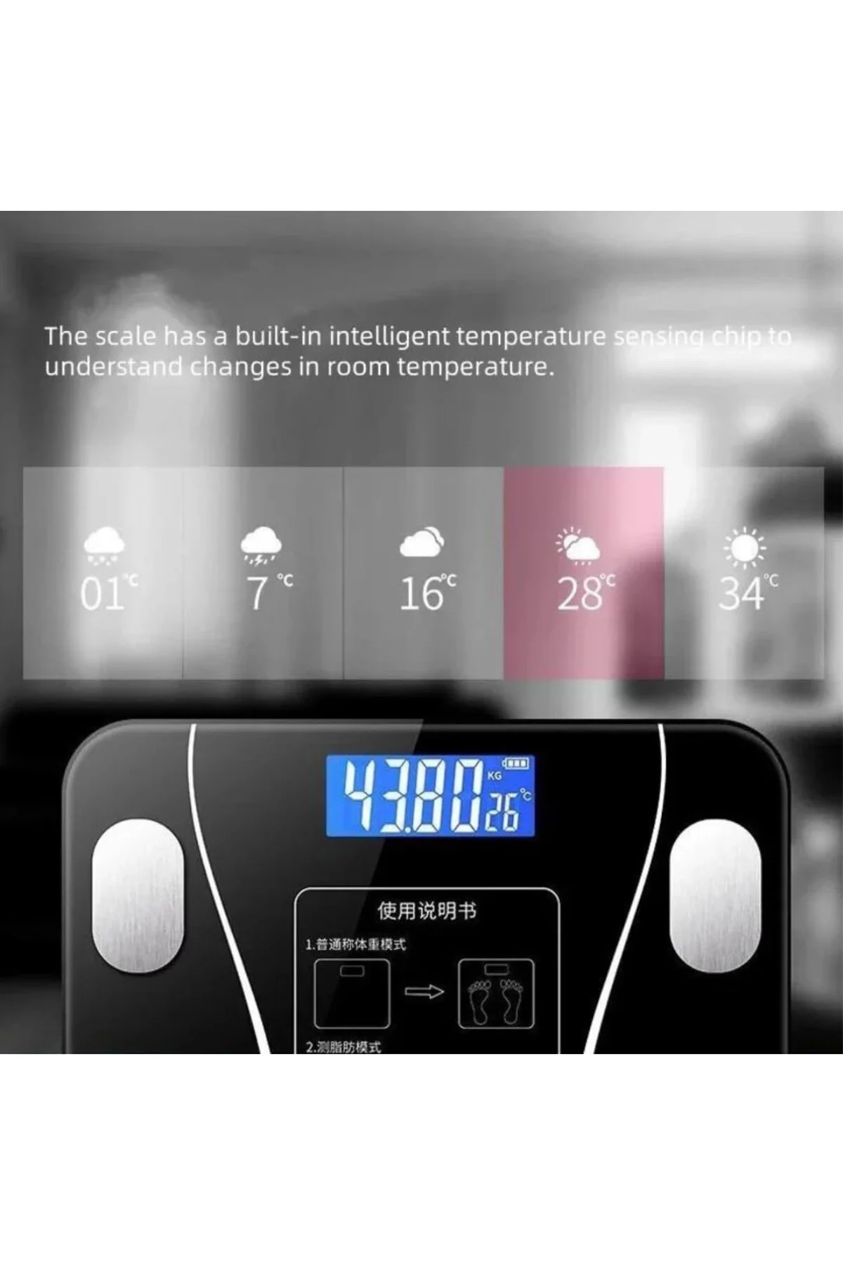 Akıllı Baskül Dijital Bluetooth Vücut Analizi -Dijital Tartı-Yağ 