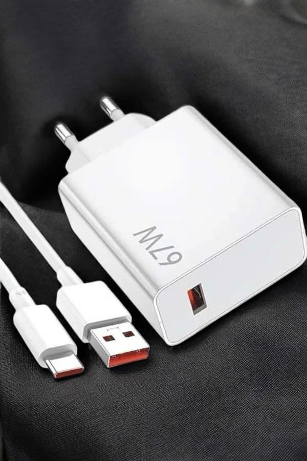 Akıllı Bayi 67W Turbo Hızlı Şarj Adaptörü Type-C Kablo Seti - Görsel 3