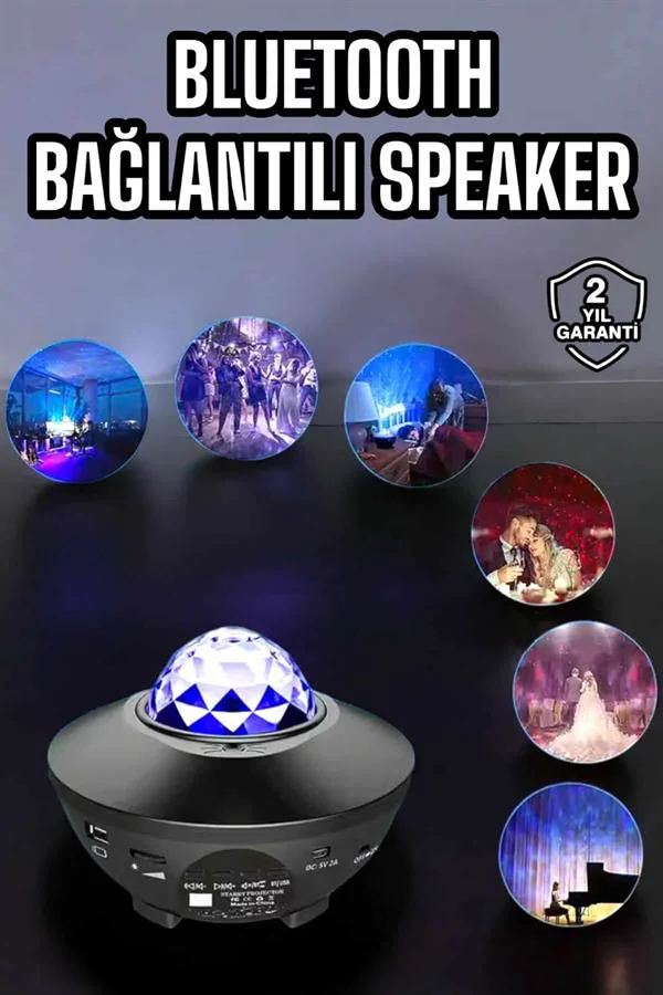 Akıllı Bayi Şarjlı Bluetooth Hoparlör Yıldızlı Projeksiyon Led Lamba Akıllı Bayi Şarjlı Bluetooth Hoparlör Yıldızlı Projeksiyon Led Lamba - Görsel 2