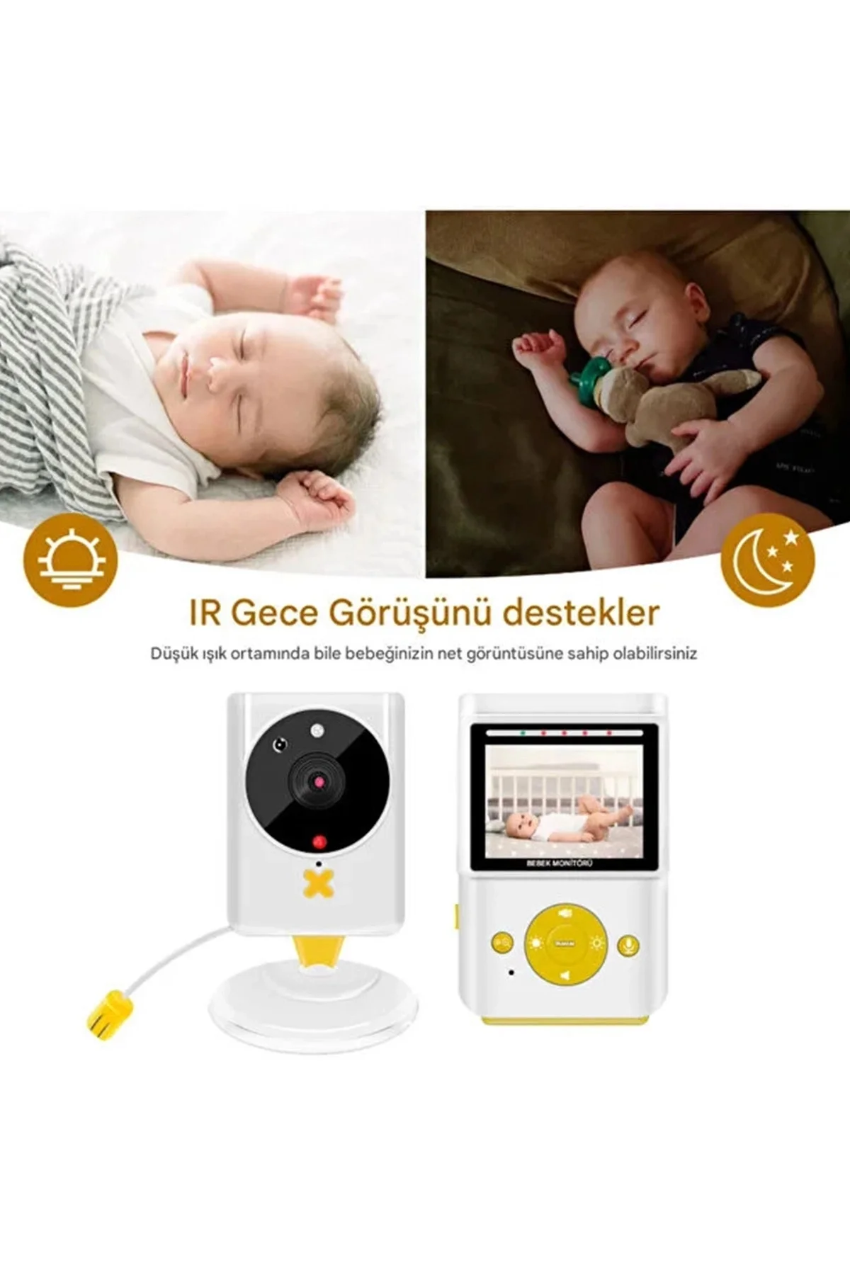 Akıllı Bebek Kamerası Monitörlü Karşılıklı Konuşma Özellikli Sıca