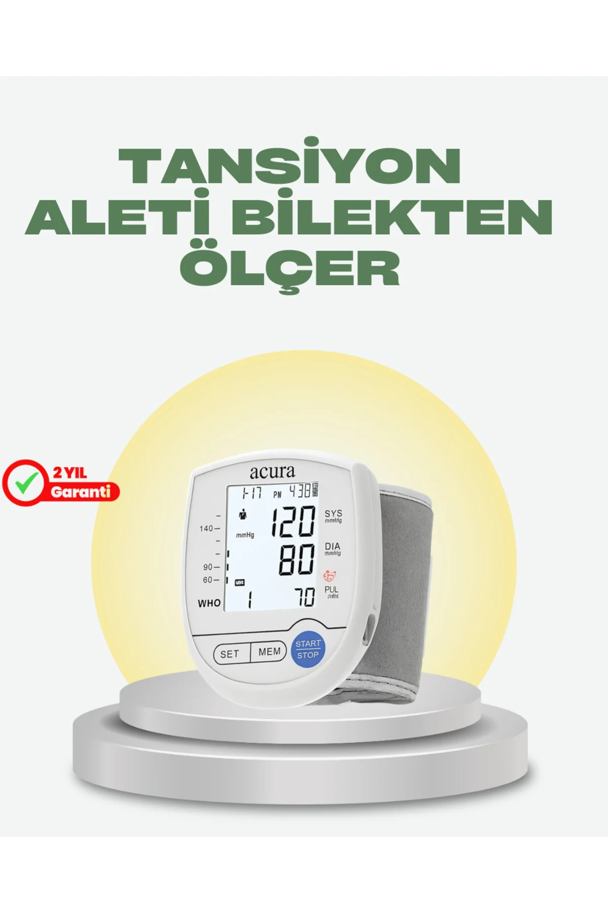 Akıllı Bilek Tansiyon Aleti Hem Şarjlı Hem Pilli Kolay Ölçüm - ay