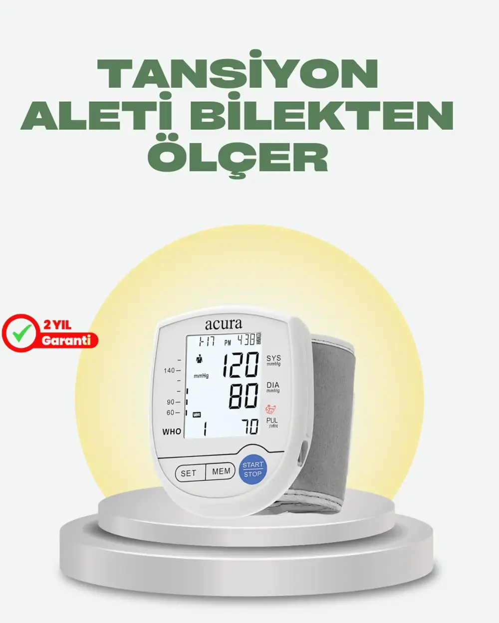 Akıllı Bilek Tansiyon Aleti Hem Şarjlı Hem Pilli Kolay Ölçüm