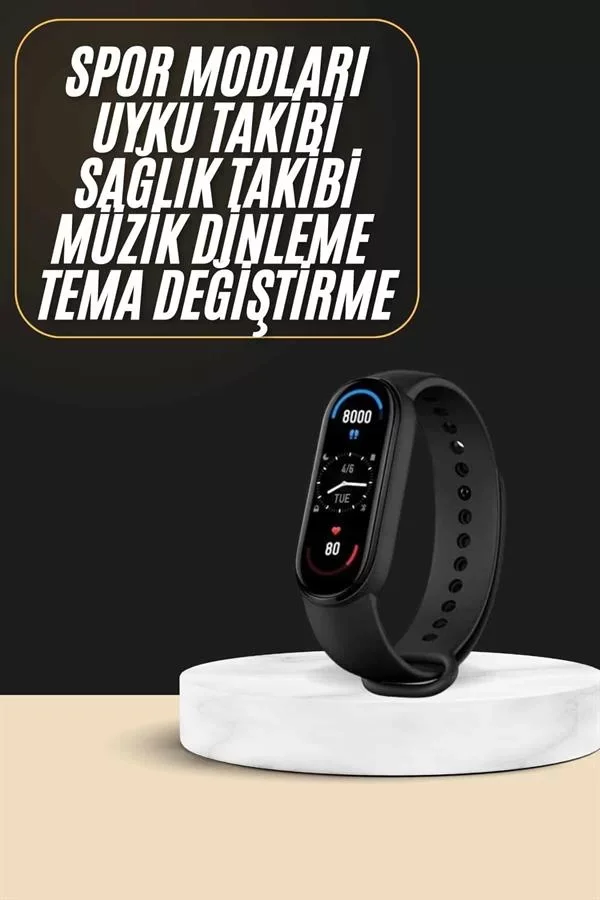 Akıllı Bileklik Android ve İOS Uyumlu Bildirim ve Çağrı Görme Spo